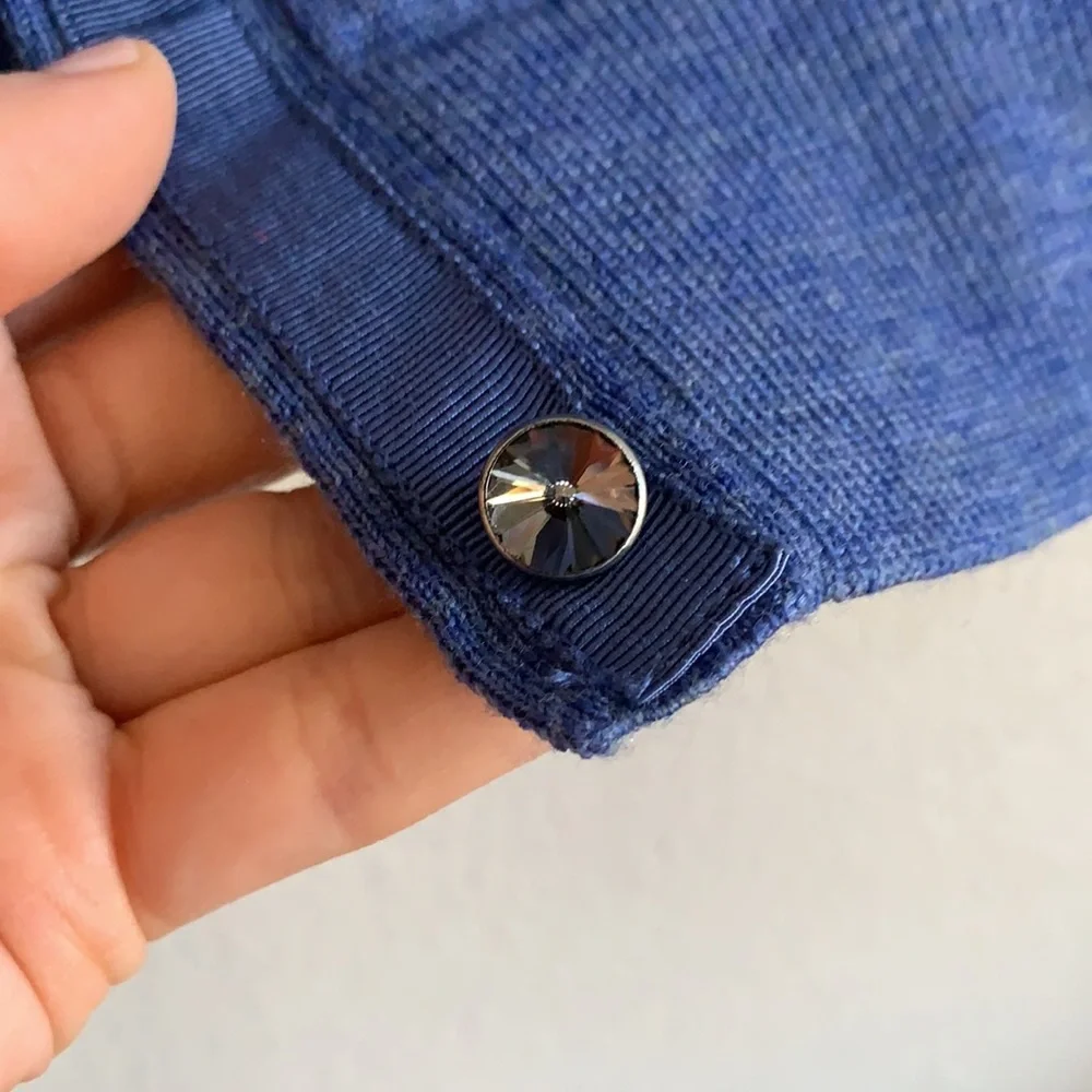 Ann Taylor Cardigan with Gray Rhinestone Buttons - Picture 2 of 7